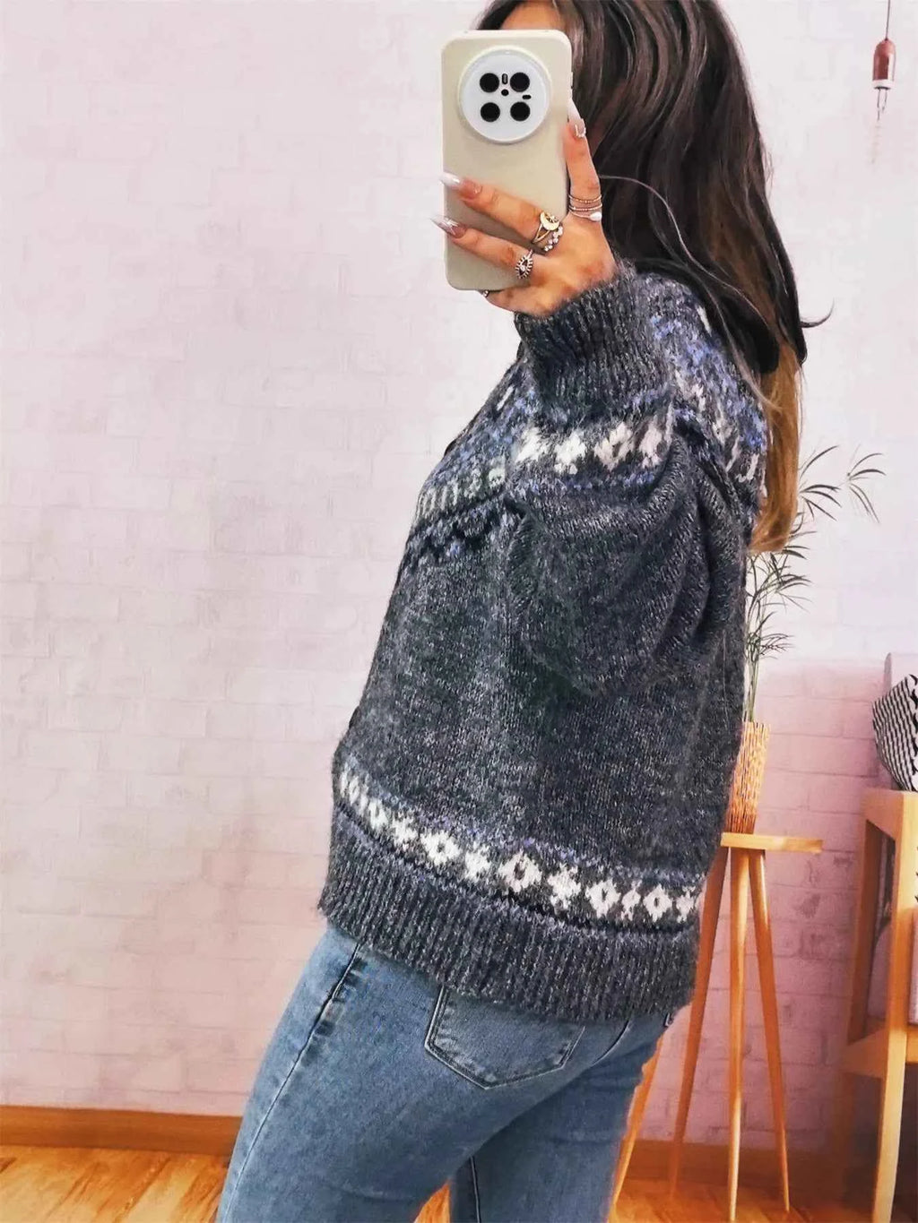 Geometric Pattern Button Up Long Sleeve Cardigan fbc2989e9ad440128fff2c9dfd340b8f-Max-Origin