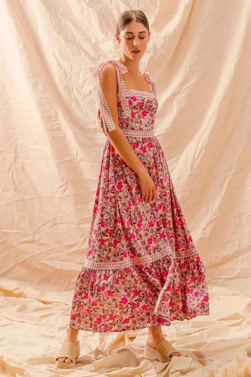 SO ME Floral Maxi Dress With Ribbon Tie Lace Strap fc1116d2f79249f19a52e0c45cf3a871-Max-Origin