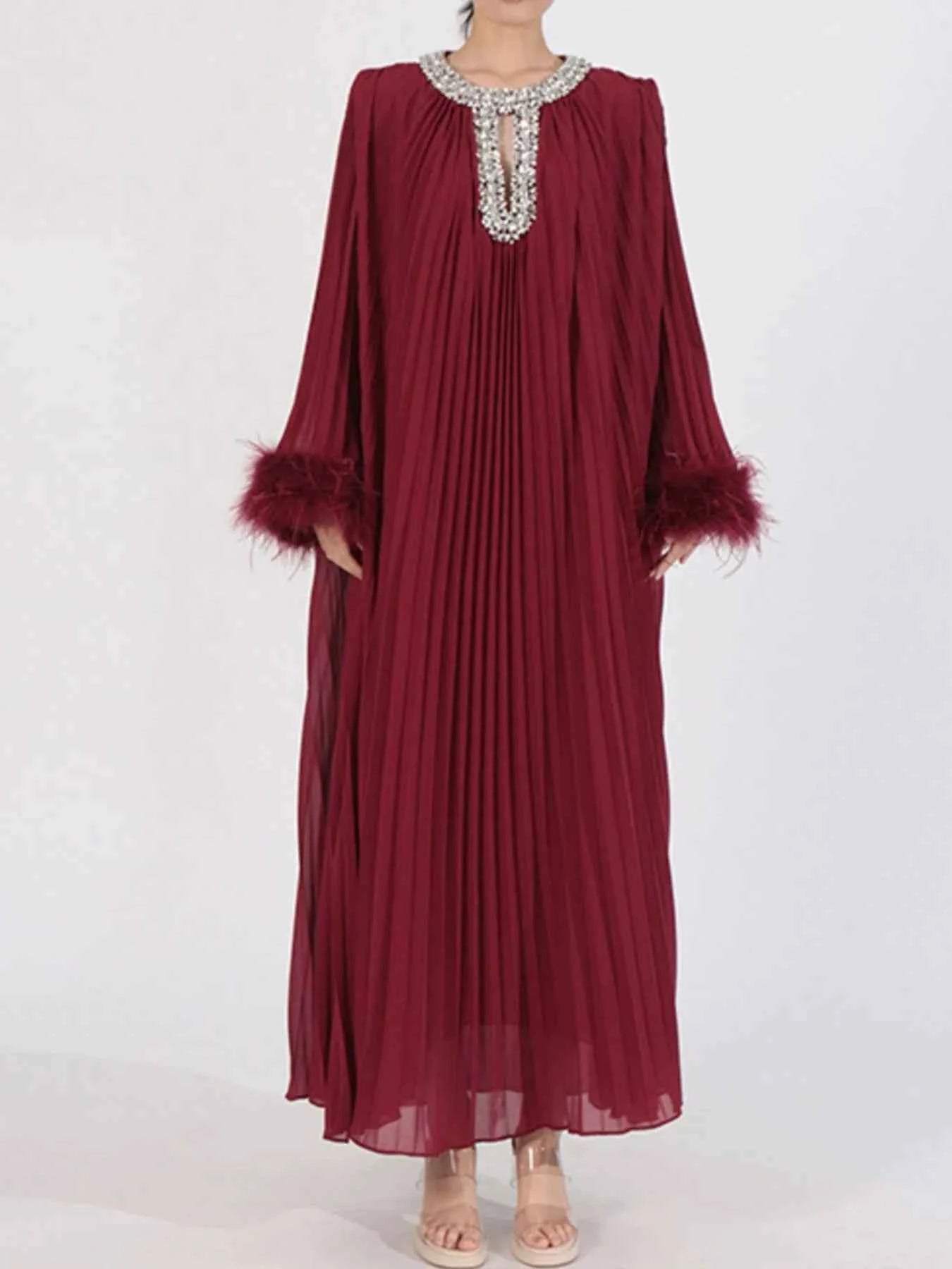 Rhinestone Long Sleeve Maxi Dress fc4b42b4-c736-4438-88ad-b56d625bfda7-Max-Origin