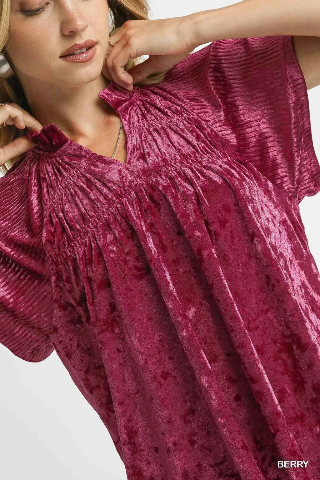 Umgee Crushed Velvet Pleated Blouse fc4e2b64-0000-4f58-9a26-4d97ff5197da-Max-Origin