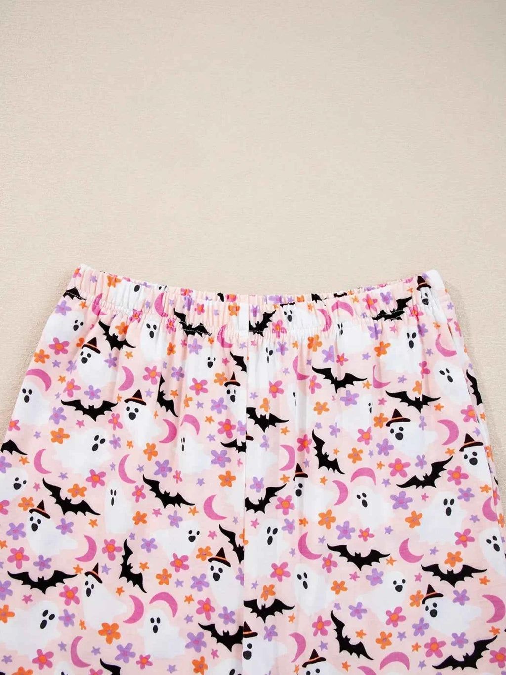 Halloween Ghost Print Button Up Top and Pants Lounge Set fc5ab2b03dab425d9d25370e772b68a7-Max-Origin