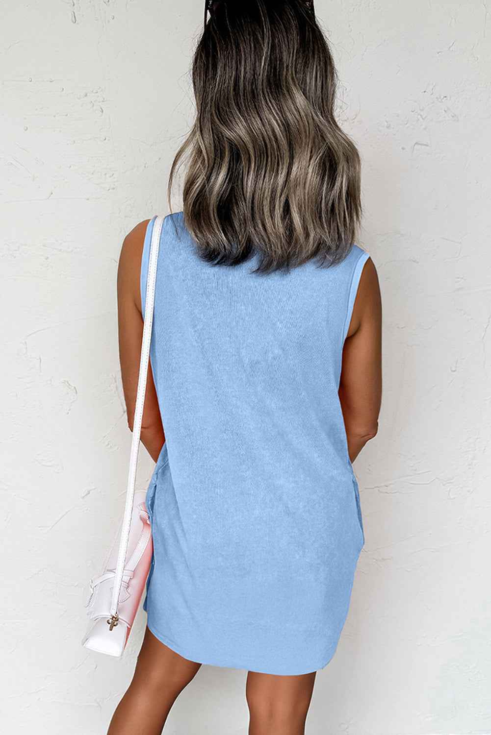Beau Blue Mineral Wash Pocket Tank Mini Dress fc75cc891195b672