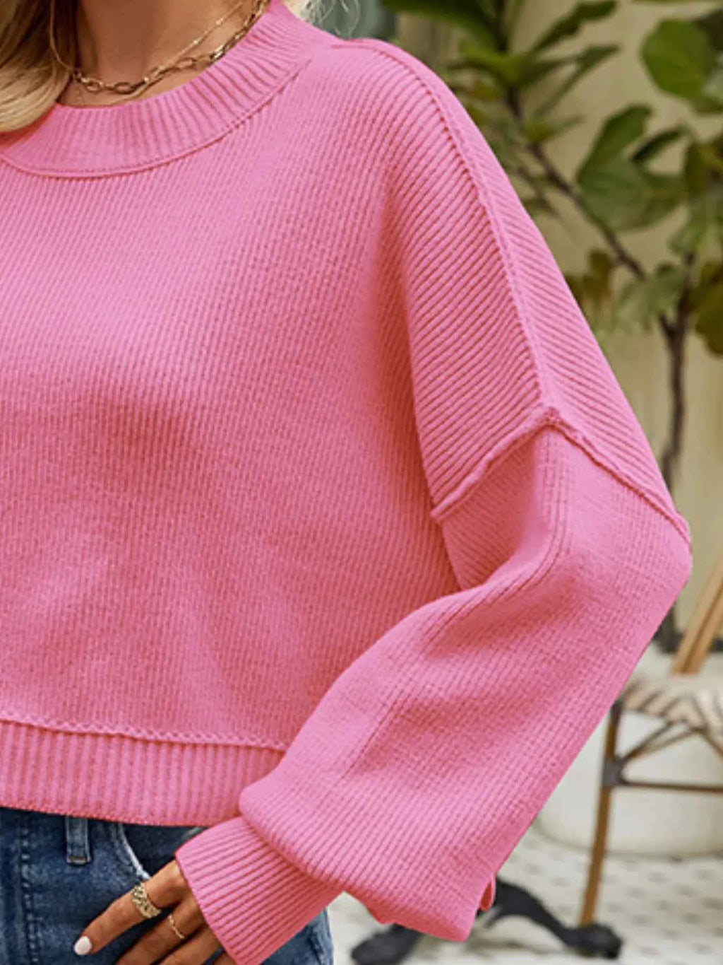 Round Neck Long Sleeve Sweater fc916c95-b927-4313-bd55-26d715a5843a-Max-Origin