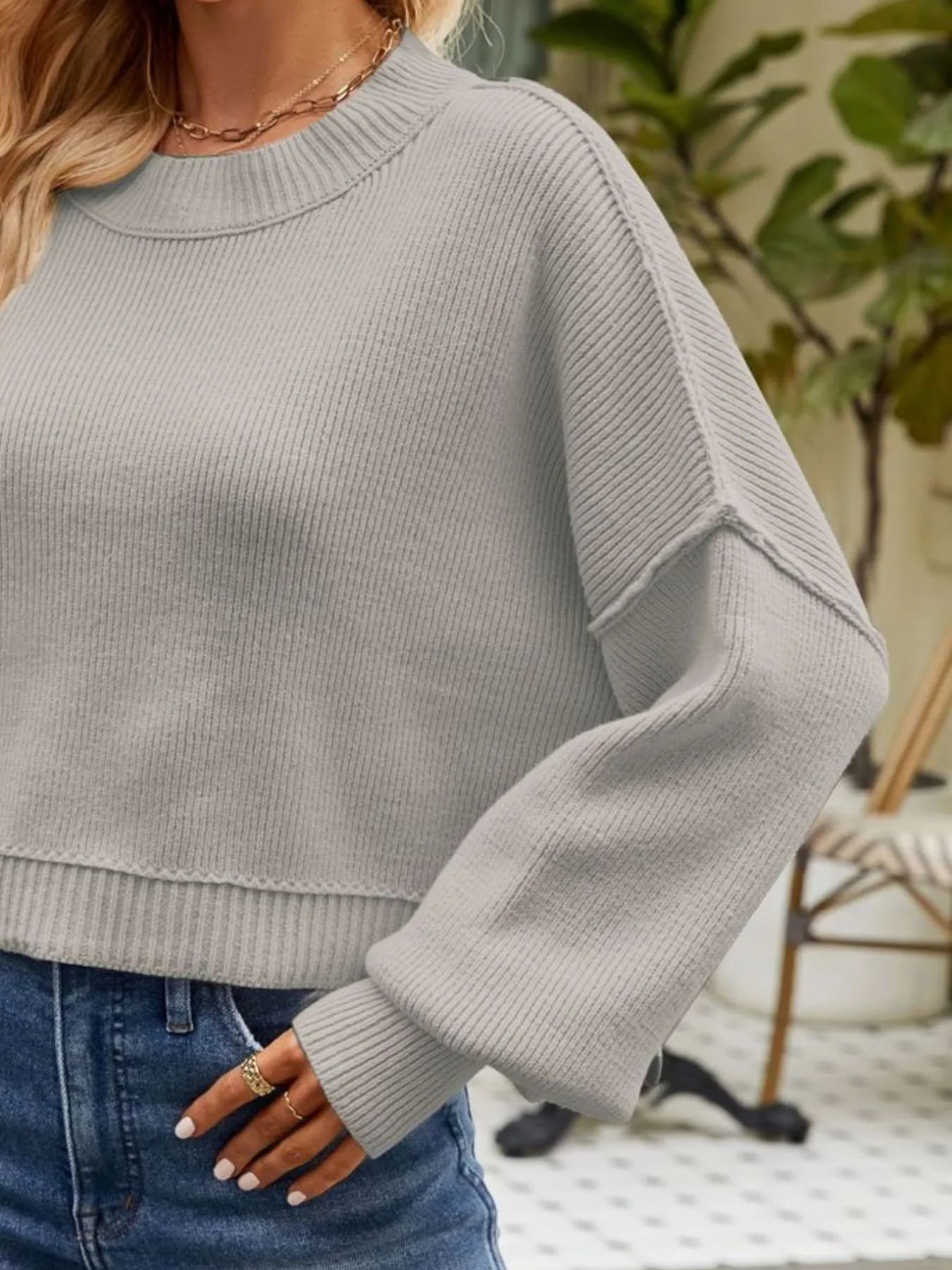 Round Neck Long Sleeve Sweater fc9a1925-1417-4b8e-8396-53d2f6a04f03-Max-Origin