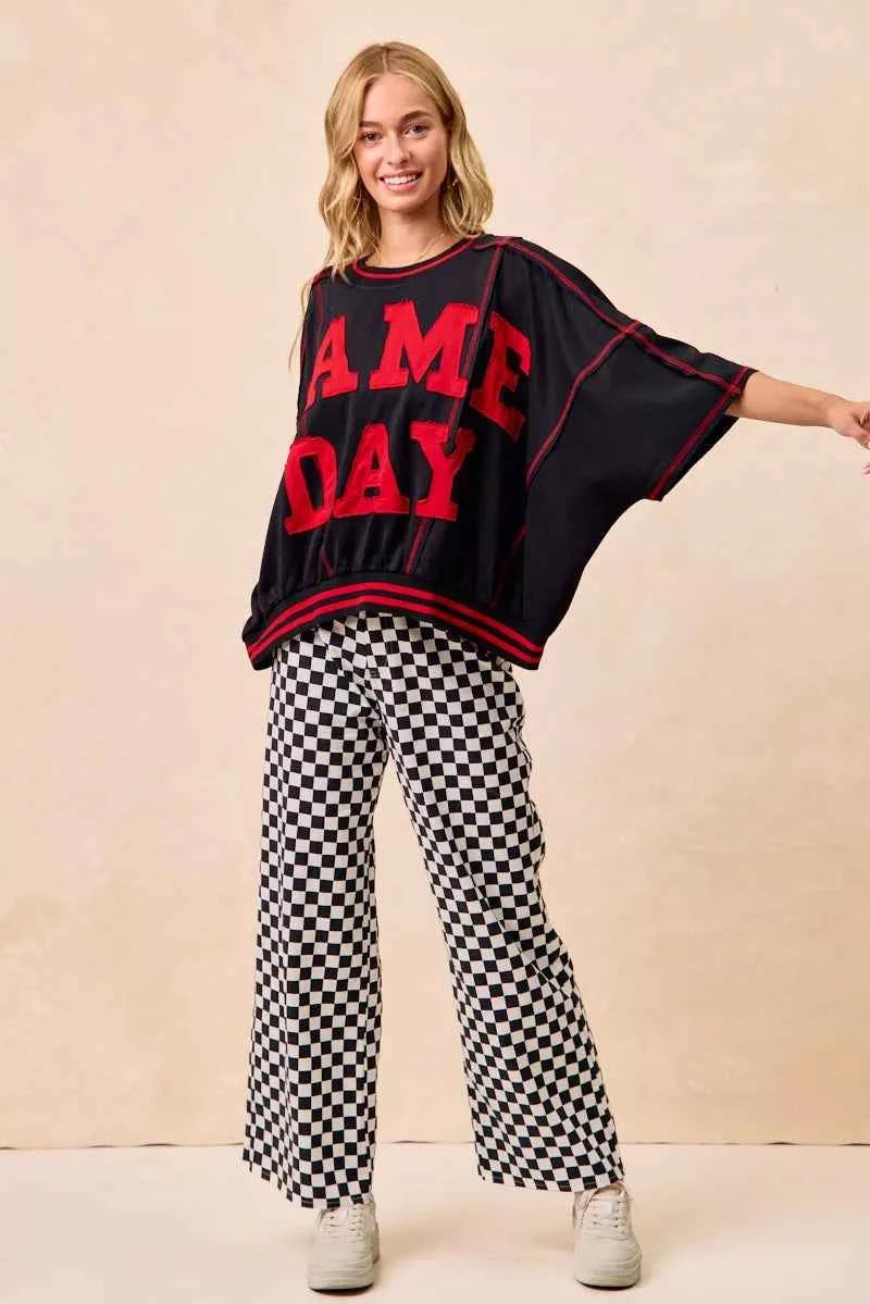 BiBi Gameday Theme Checkered Printed Pants fca06697921144e198aa013794f71ec2-Max-Origin