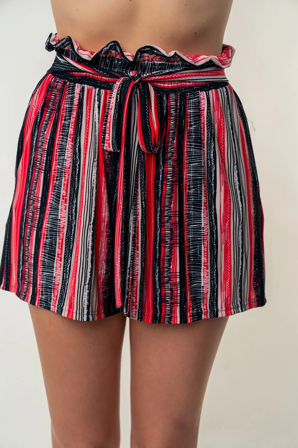 White Birch Full Size High Waisted Striped Shorts Multi fd157186-b786-4a8a-b5fe-1733a6459f41-Max