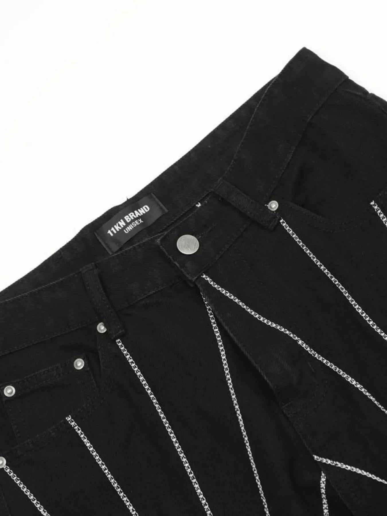 Men's Spider Web Embroidered Flared Jeans fd19c1f1846c4db3bf3b3cca9dd9e07f-Max-Origin
