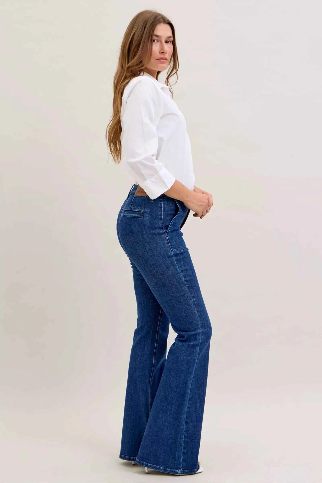 Judy Blue High Waist Flare Jeans with Front Patch Pockets fd2cc1e7-1a06-4815-be46-8bcb328c4f2b-Max-Origin