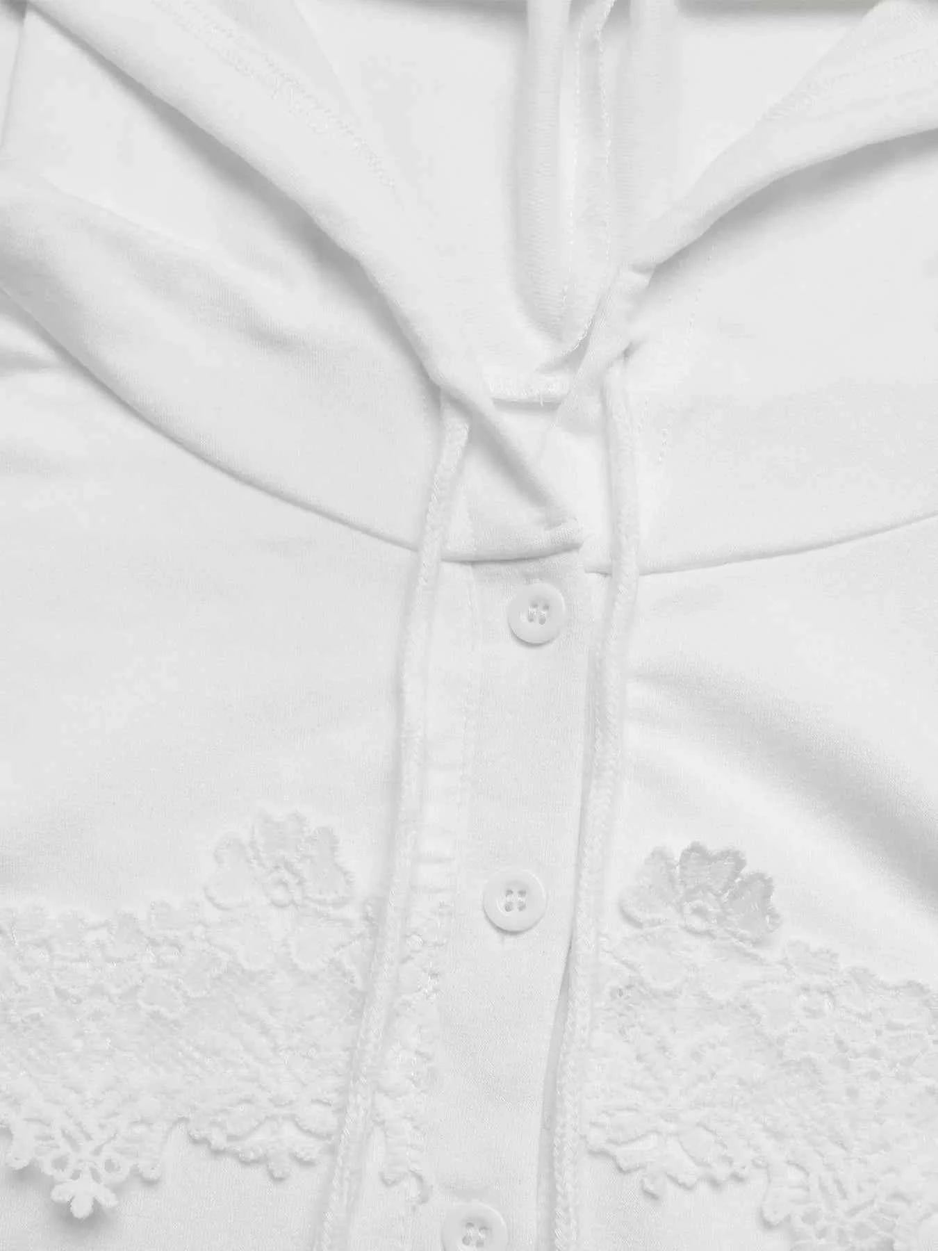 Lace Detail Long Sleeve Drawstring Hoodie fd99cfa95e874518ab5ce11b79bfd578-Max-Origin
