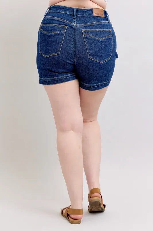 Judy Blue Full Size High Waist Tummy Control Denim Shorts Plus Size fda8b8ff-4802-4d25-b22e-d9987b399b60-Max-Origin