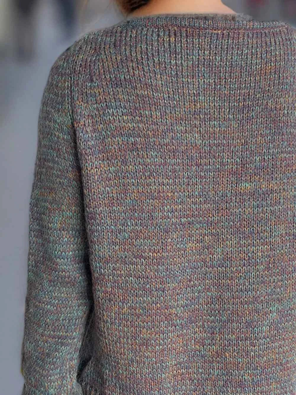 Heathered V-Neck Long Sleeve Sweater fdbd31ce-97f9-494b-80dc-715a857472e7-Max