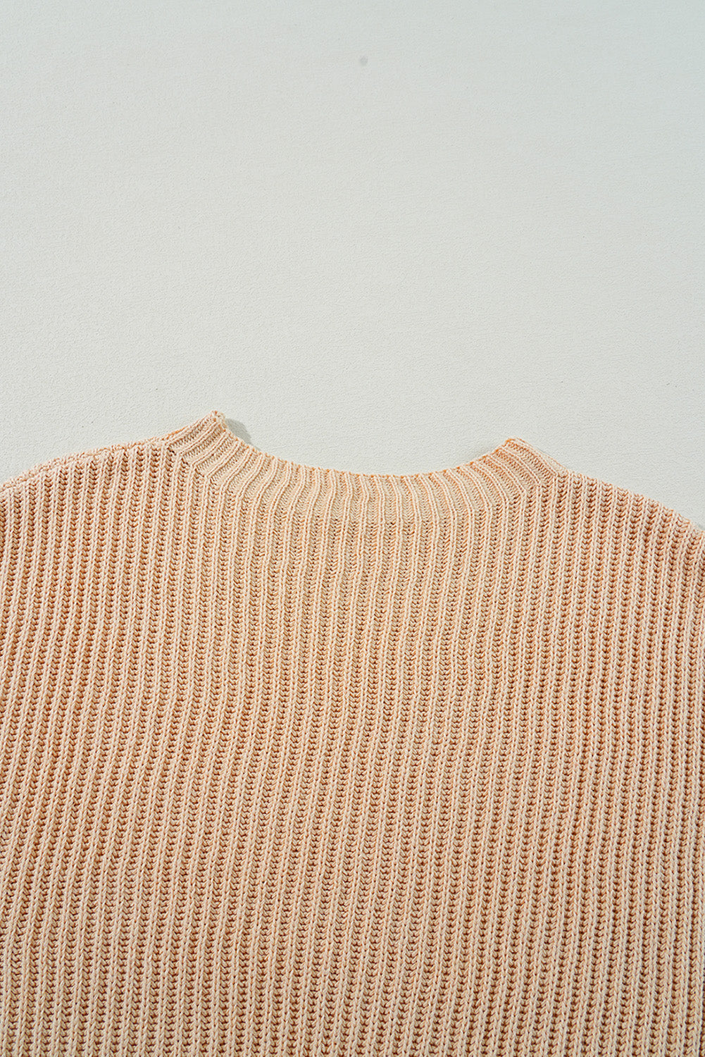 Apricot Plain Side Slits Oversized Sweater fe3fe538a1ae07a9
