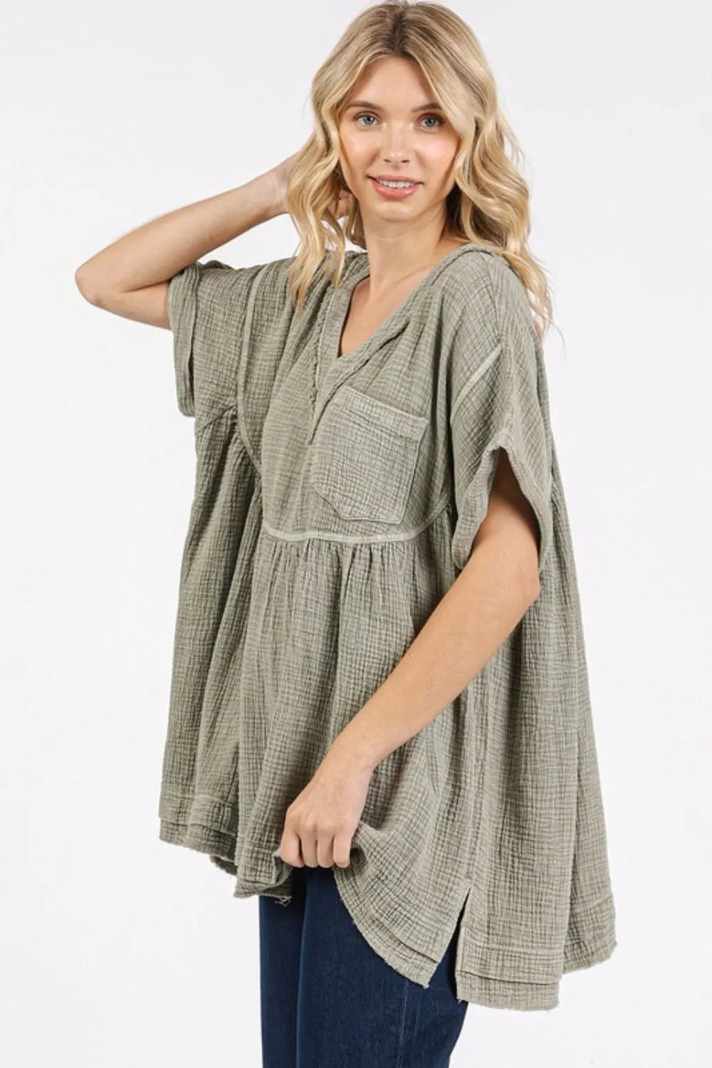 Mittoshop Mineral Wash Gauze Babydoll V-Neck Oversized Blouse fe6d9b22-a7e9-4b1b-8556-ca62c9b12ea6-Max