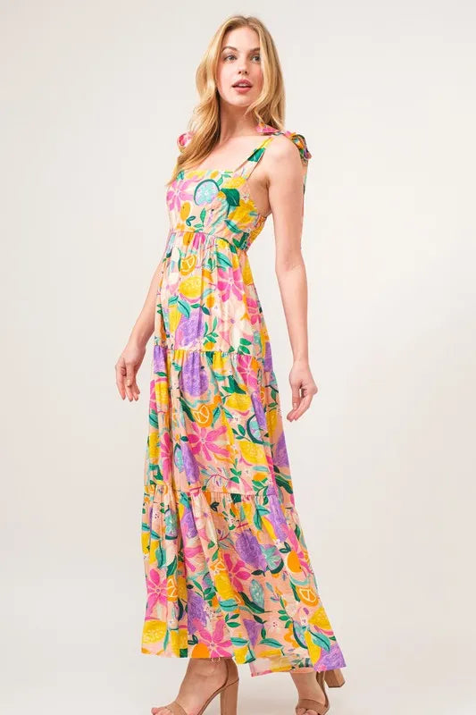 And The Why Shoulder Strap Tropical Fruit Printed Tiered Maxi Dress fe753f78e6544686a502adeb5dec9ae3-Max-Origin