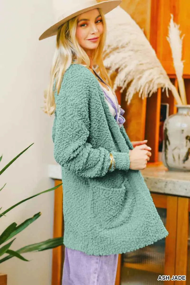 Zenana Long Sleeve Popcorn Sweater Cardigan with Pockets fe879593-5b6c-4417-bbd7-7d92b097bbd1-Max-Origin
