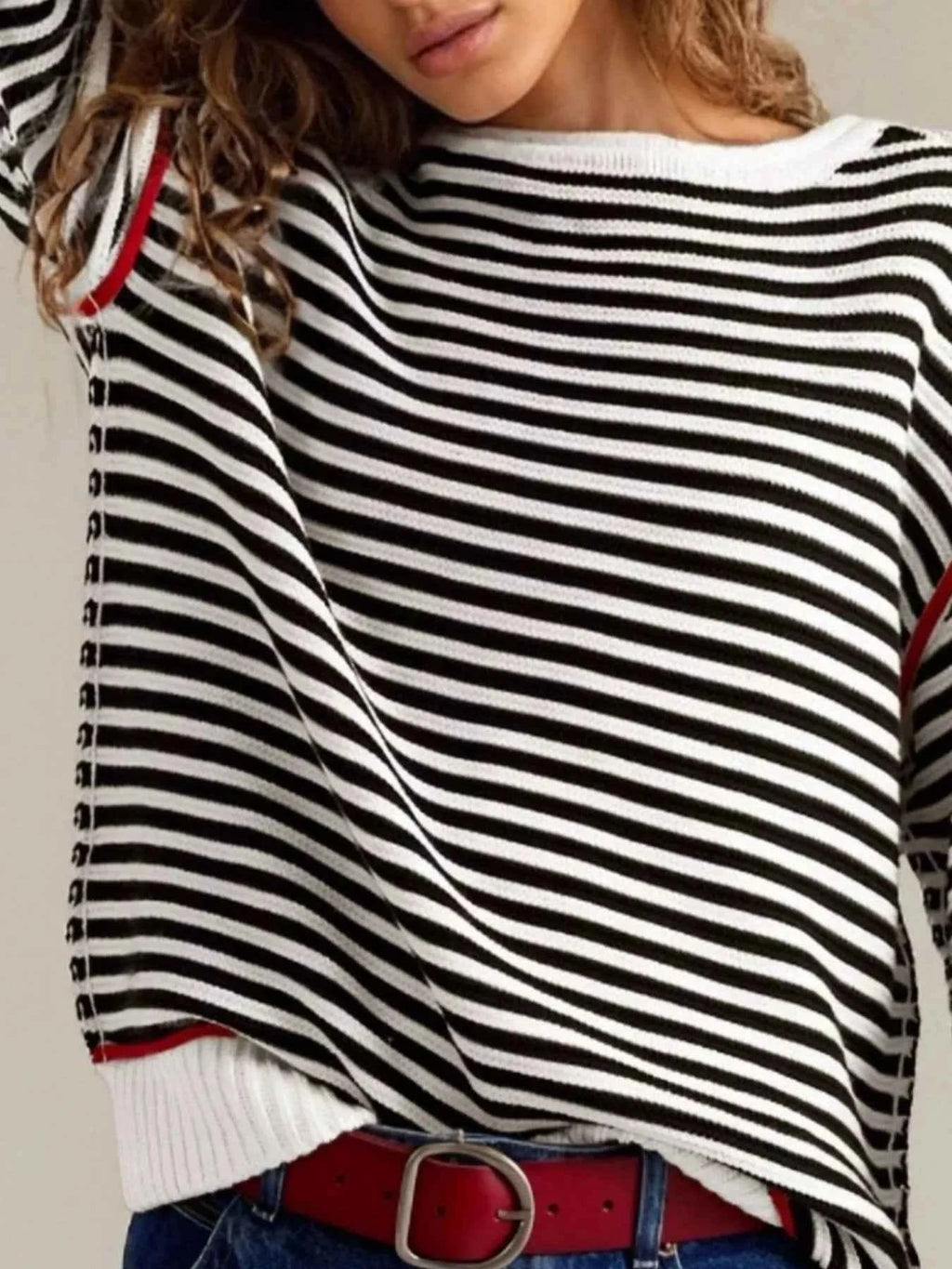 Striped Round Neck Long Sleeve Sweater ff25ca16-9639-4c11-9d58-acb0952f7f28-Max-Origin