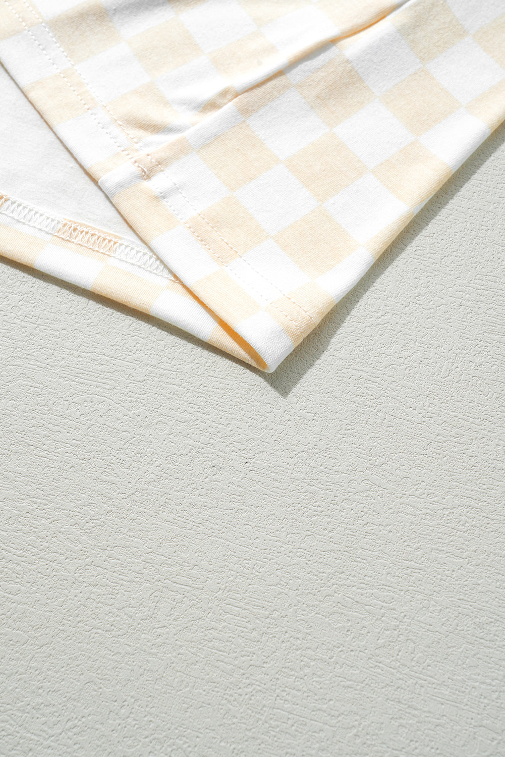 Beige Checkered Print Long Sleeve Loose Fit Pajama Set ff6922cfcba4dea0