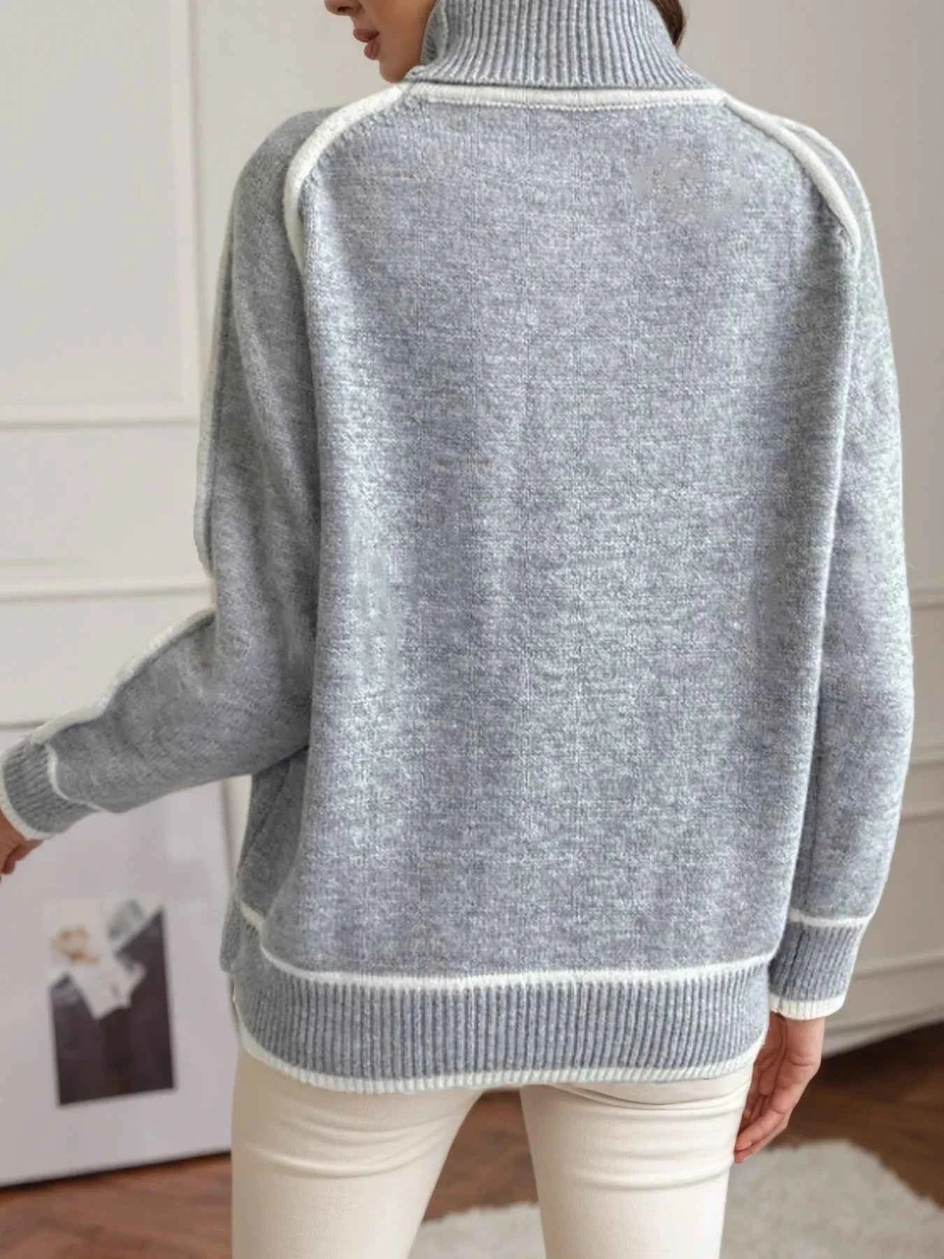 Turtleneck Contrast Trim Sweater with Ribbed Details ff9ea0bac5fb4687af1da115ba18f83b-Max-Origin