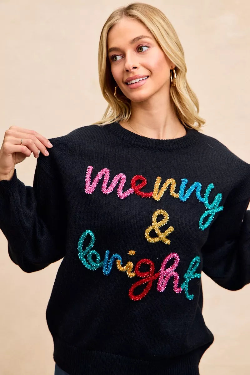 BiBi Tinsel Lettering Christmas Sweater ffc3c6c480d3483da50646dbe01be882-Max-Origin