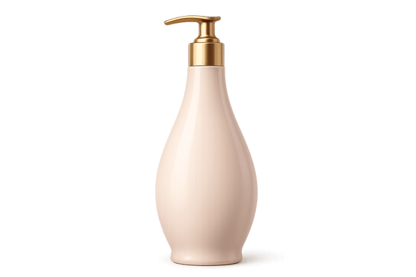 Women's shampoo bottle with transparent background